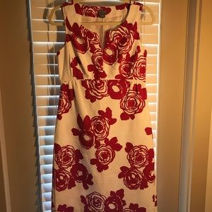 Pomegranate & White Floral Dress